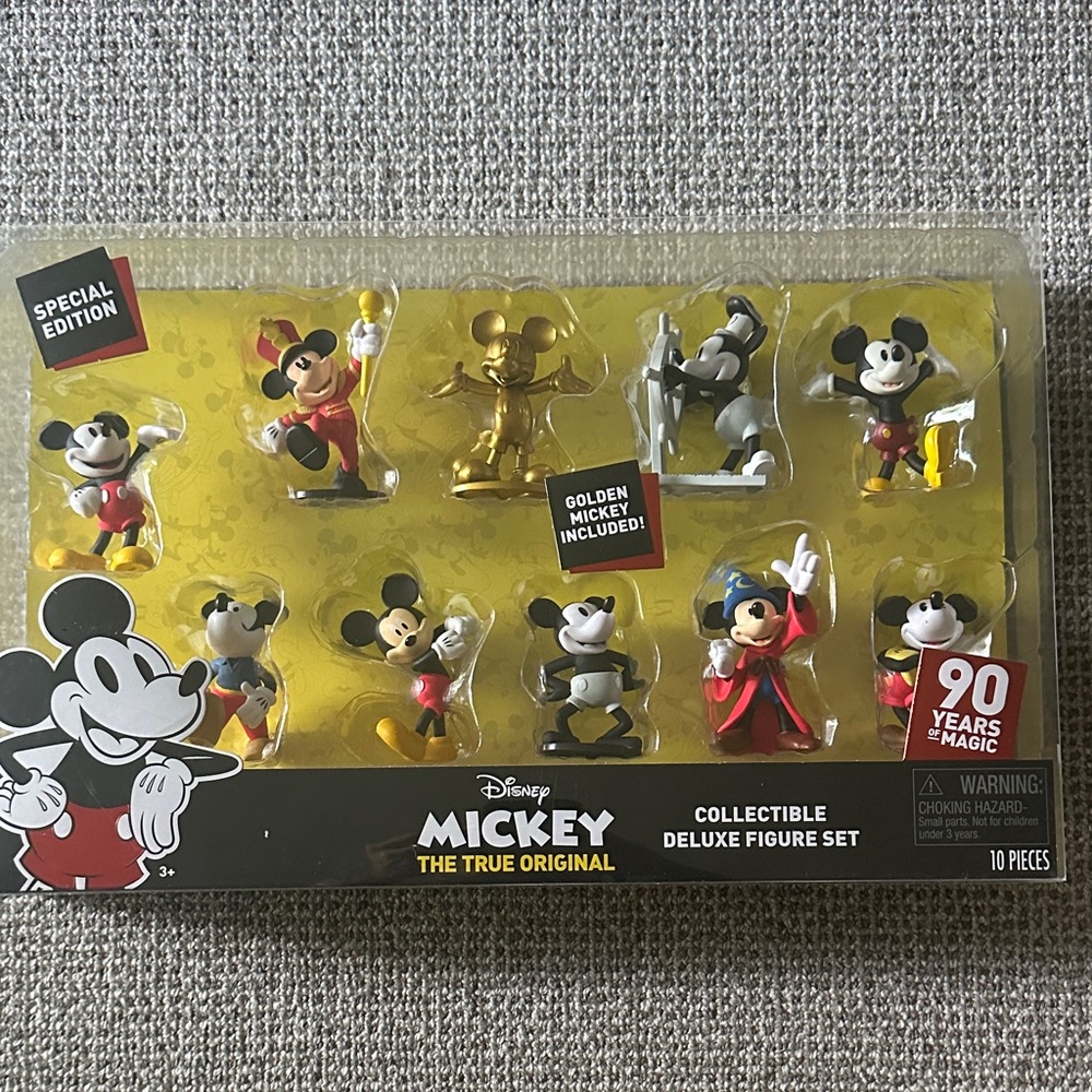 Disney Mickey Mouse Collectible Figure Set - Red, Gold, Black
